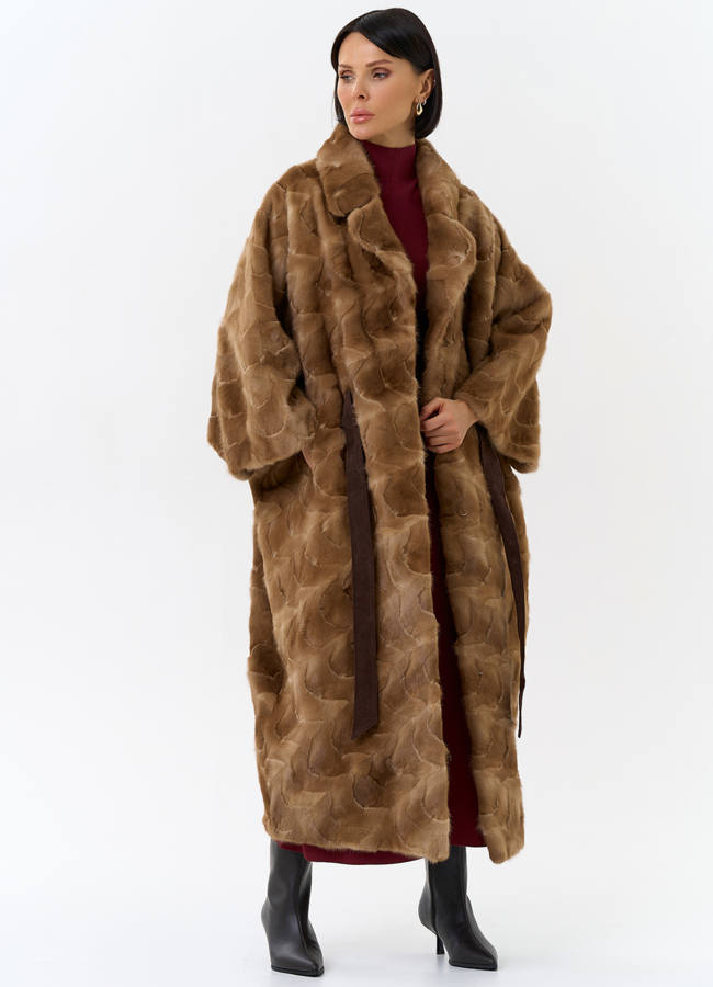 Шуба из меха норки с английским воротником модель № 31181 универмаг малина