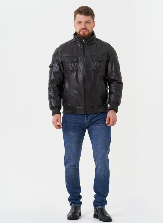 Куртка "бомбер" из натуральной кожи