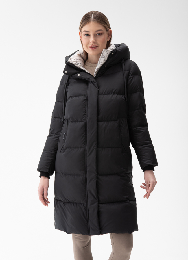 Женский пуховик с капюшоном  модель № 28378 в рассрочку