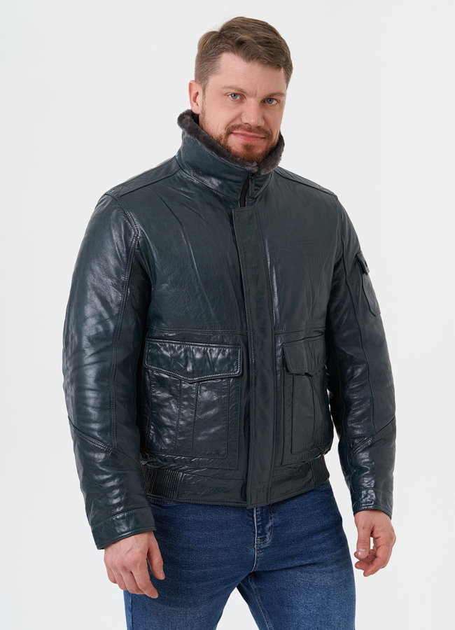 Утепленная куртка из натуральной кожи модель № 28091 универмаг малина