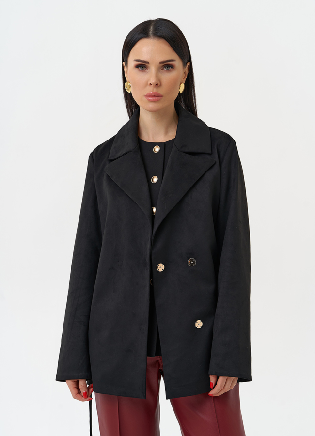 Женская куртка из эко замши с английским воротником модель № 30055 универмаг малина