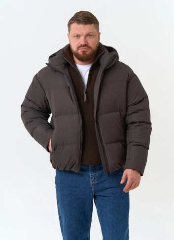 Мужской пуховик с капюшоном  фото