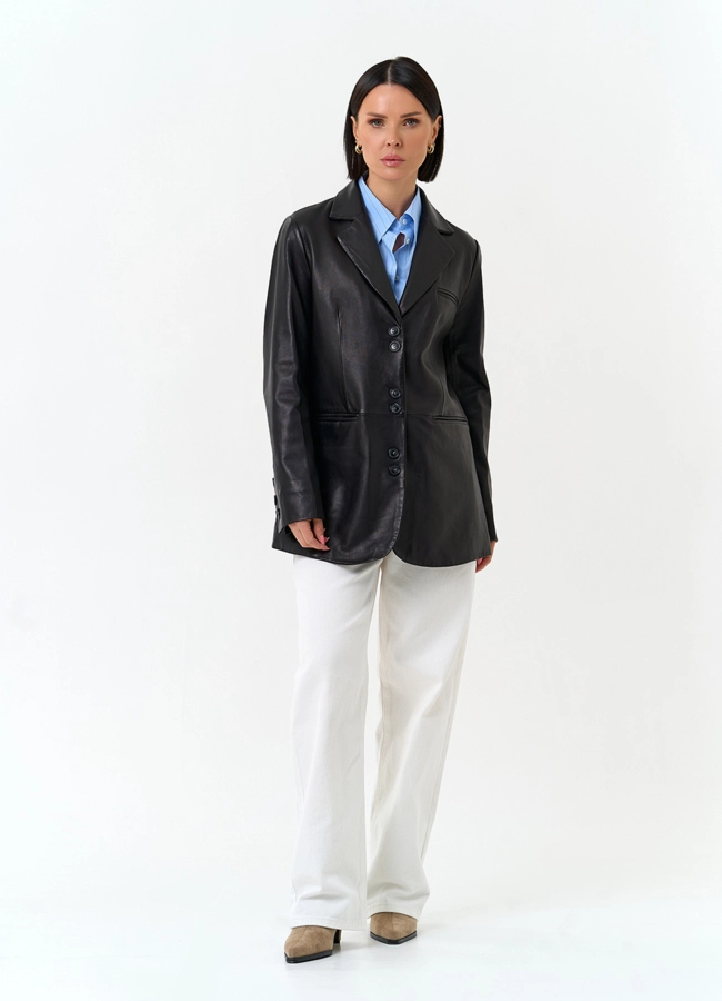 Женский жакет из натуральной кожи модель № 24505 в кредит