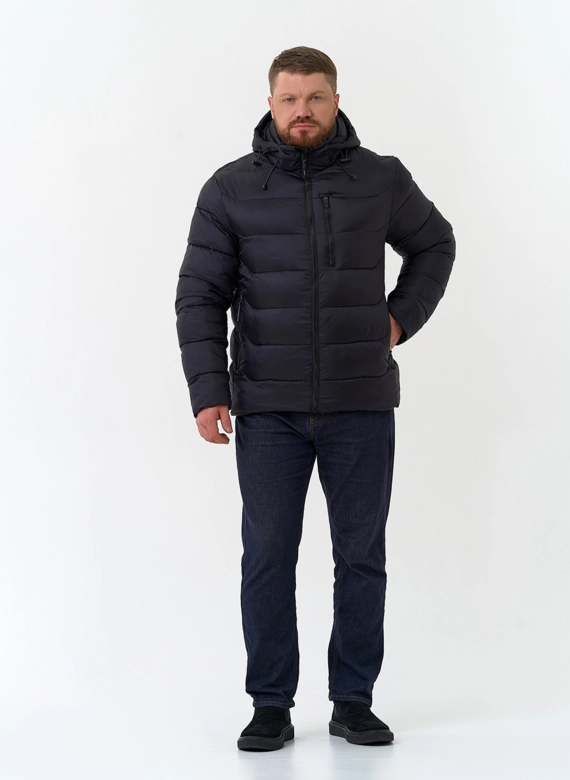 Мужской пуховик с капюшоном  фото