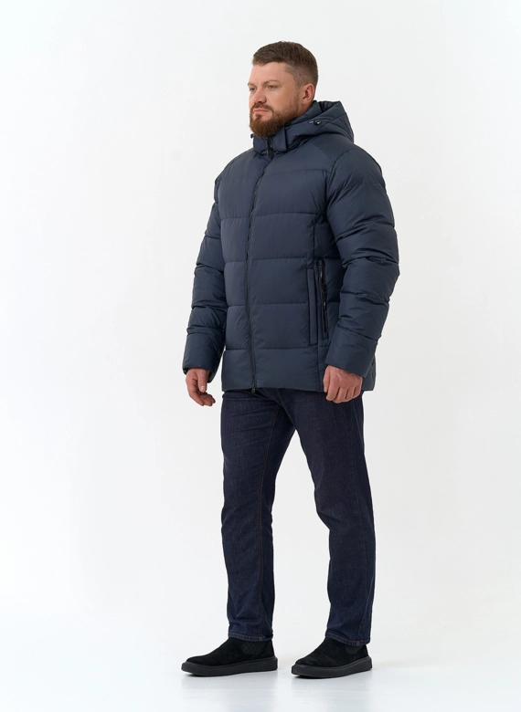 Мужской пуховик с капюшоном  фото