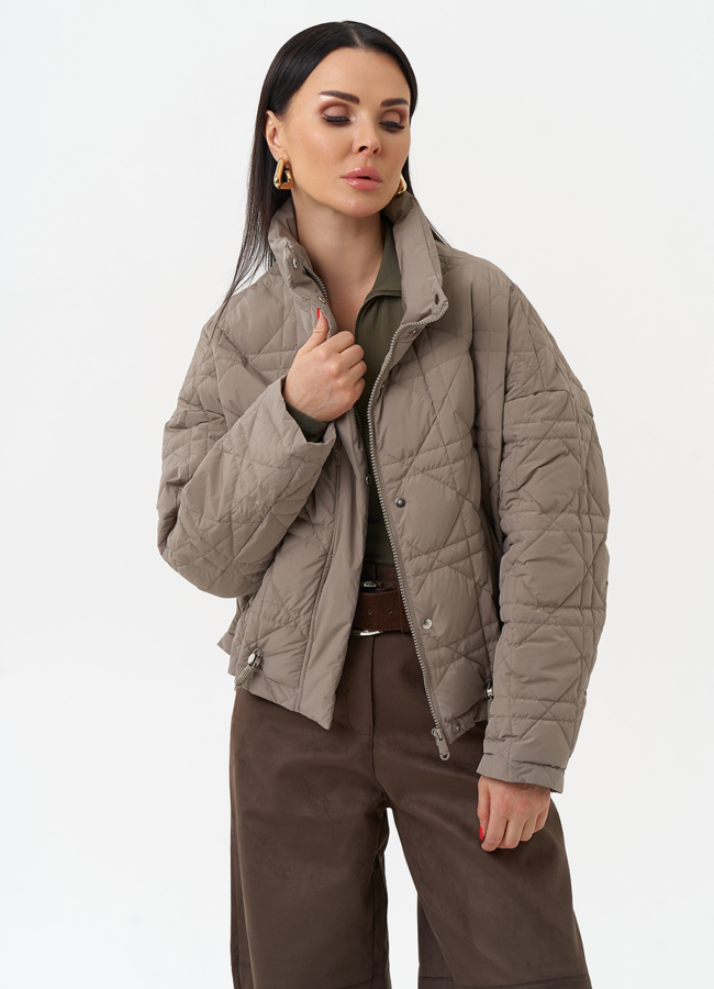 фото Короткая куртка с воротником стойкой модель № 30033