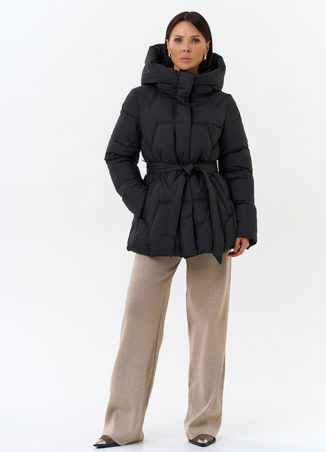 Женский пуховик с поясом модель № 31999 в кредит